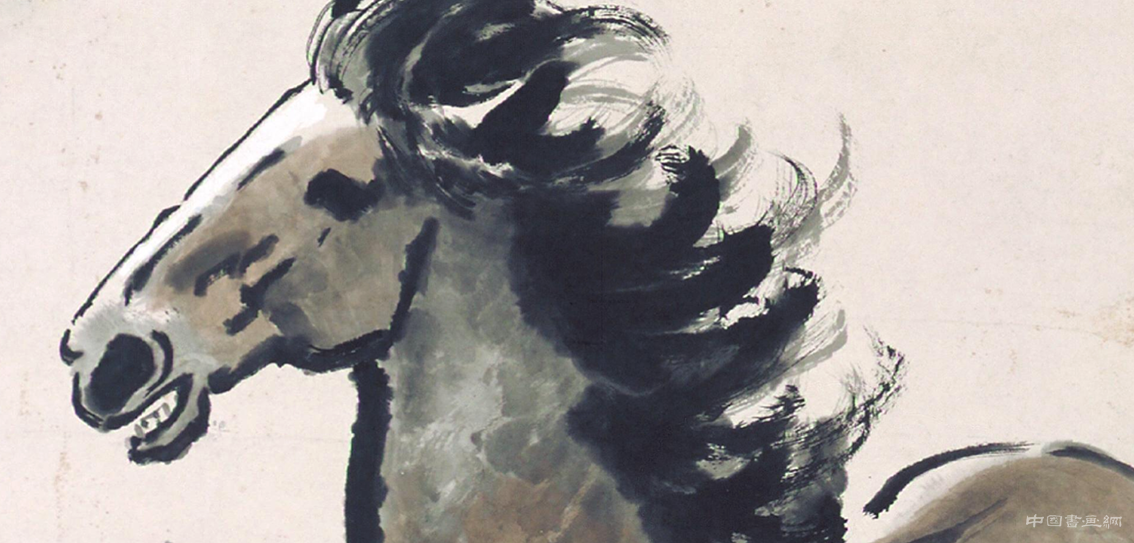 近代 徐悲鴻《騁馬圖》軸